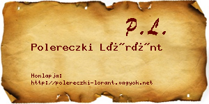 Polereczki Lóránt névjegykártya