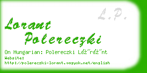 lorant polereczki business card